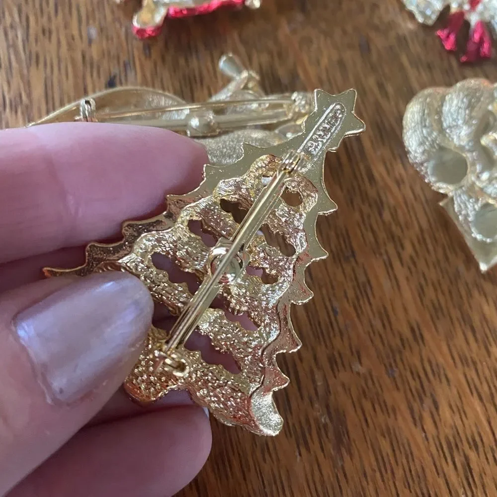 Lot of 6 Vintage Gerry’s Christmas Pins / Brooches Christmas Jewelry